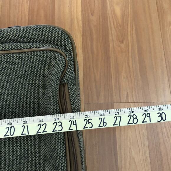 HARTMANN Vtg Tweed Leather Rolling Carry On Luggage Garment Bag Suitcase 24x22 - Picture 13 of 16